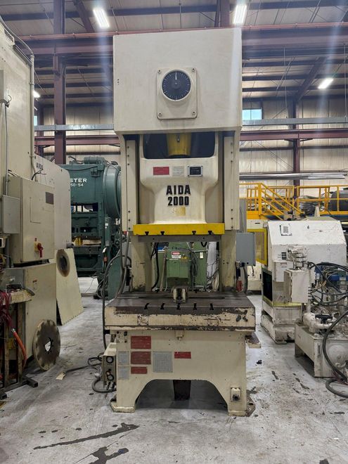 200 ton Aida NC1-2000(2) Used Single Point Gap Mechanical Metal Stamping Press For Sale, Year 20