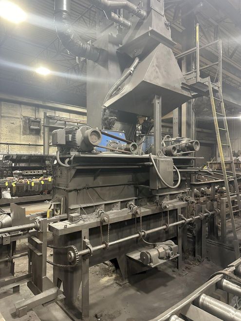 6" X (2) 15 HP WHEEL WHEELABRATOR "SKEW ROLL PIPE & BAR" SHOT BLAST BLASTER SYSTEM: STOCK #20002