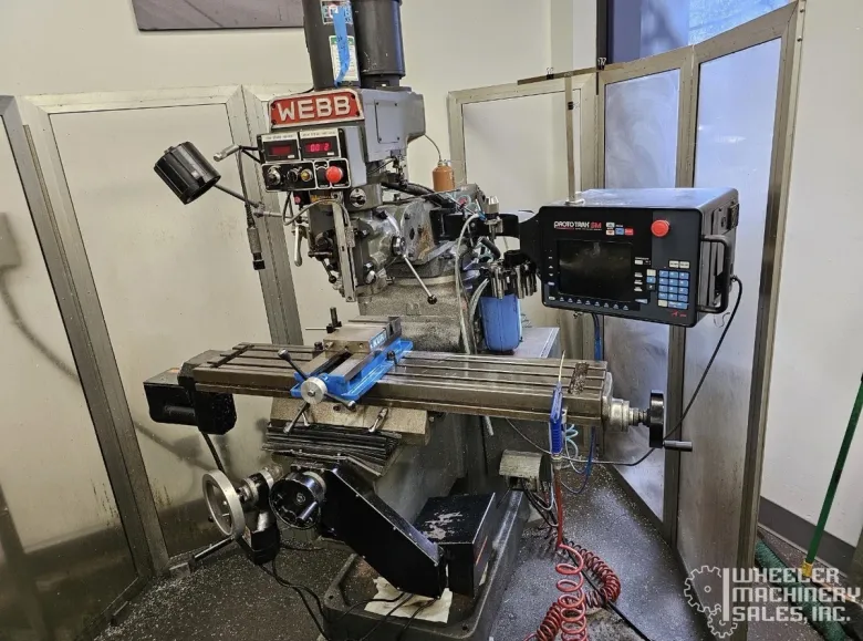 WEBB 3VKF 2-Axis CNC Vertical Mill w/ Prototrak SM Control #8172 #1
