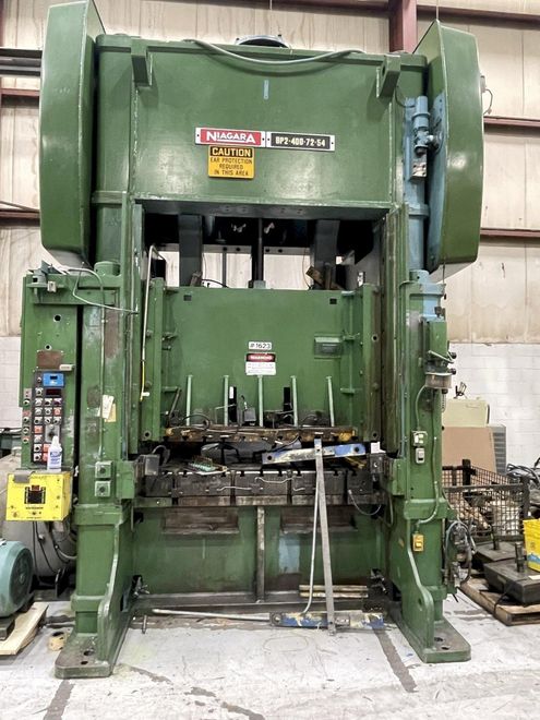 400 ton Niagara BP2-400-72-54 Used Straight Side Mechanical Metal Stamping Press For Sale, Year