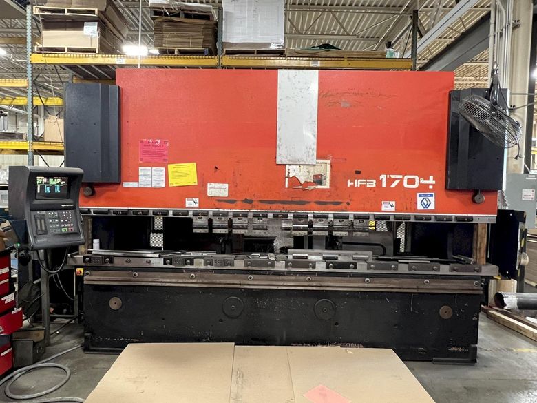187 TON AMADA PRESS BRAKE, MODEL HFB 170-40, 167"/148" LENGTH, OPERATOR 8 AXIS CONTROL, 6 AXIS B