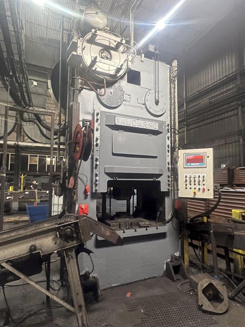 300 TON VALDARNO STRAIGHT SIDE FORGING TRIM PRESS, UPDATED CONTROLS: STOCK #19110