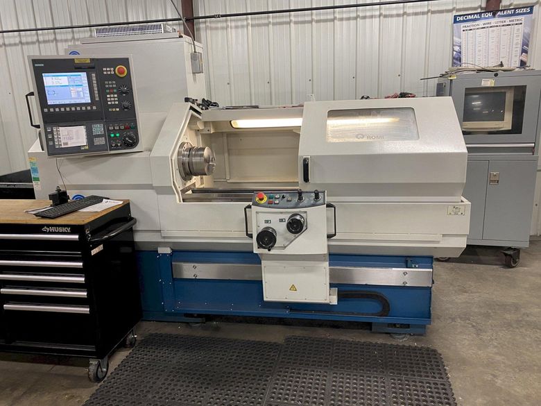 17" X 39" ROMI MODEL #C420 CNC TEACH ENGINE LATHE, NEW 2013: STOCK #14423