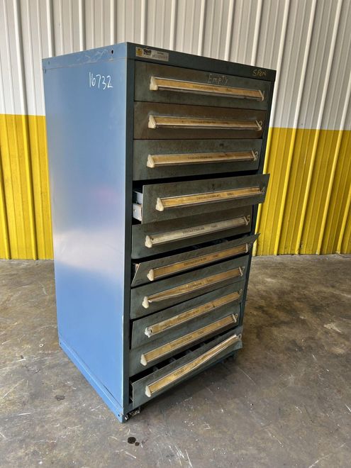 10 DRAWER STANLEY VIDMAR 28" X 30" X 59" TOOL STORAGE CABINET: STOCK #16732