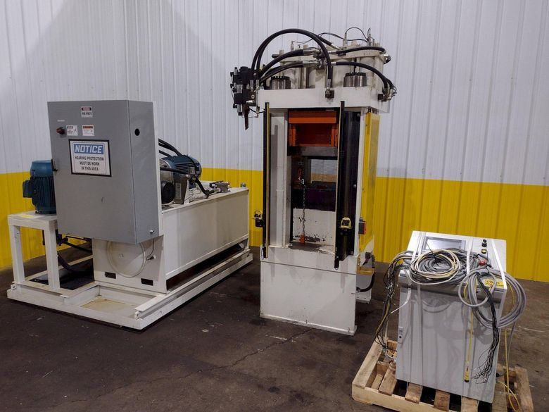 200 TON AMD 4-POST TIE-ROD FRAME HEAVY DUTY HYDRAULIC PRESS & MULTI-PRESSURE HYDRAULIC UNIT: STO
