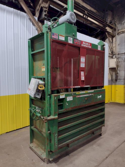 72" X 30" PHILADELPHIA TRAMRAIL PTR MODEL #7230 VERTICAL HYDRAULIC CARDBOARD BALER: STOCK #18052