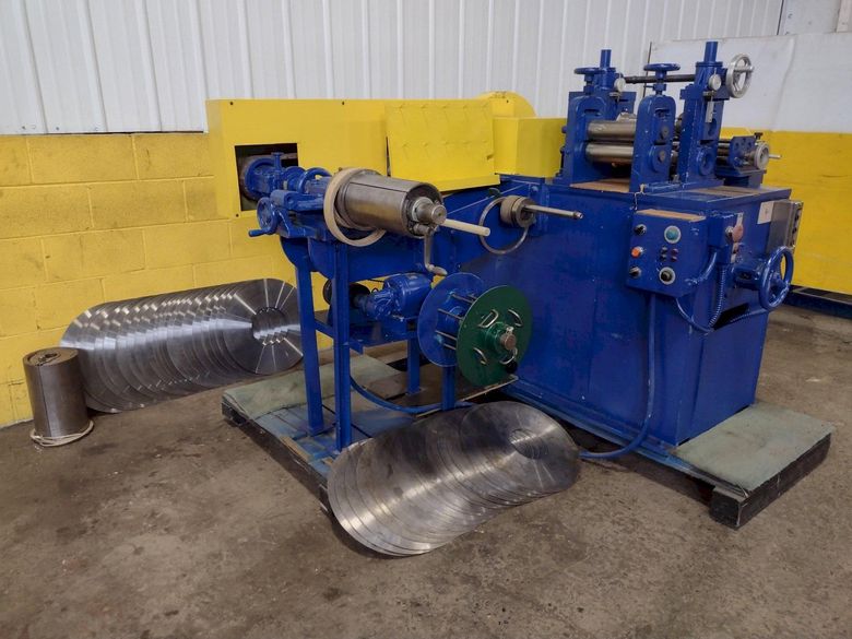 8" WIDE TORRINGTON 2-5/8" ARBOR PULL-THROUGH SLITTING LINE: STOCK #16505