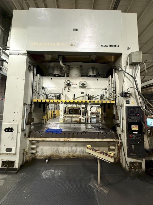 400-ton Komatsu Model# E2G-400 Used Straight Side Mechanical Stamping Press For Sale