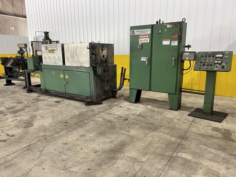 500 kw AMERICAN INDUCTION HEATING 2 COIL BILLIT HEATING SYSTEM, WITH FEEDER & CONTROLS: STOCK #2
