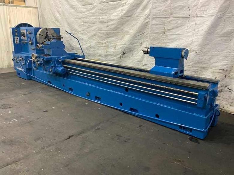 40"/56" X 160" GRUTZPE TIMEMASTER MODEL 4000/500 DOUBLE CHUCK ENGINE LATHE 5.75" HOLE: STOCK 114