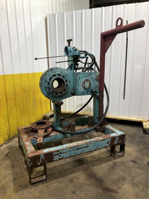 5" PIPE PECK-O-MATIC HYDRAULIC BUCK-ON / BREAK-OUT MACHINE FOR THREADED PIPE: STOCK #16528