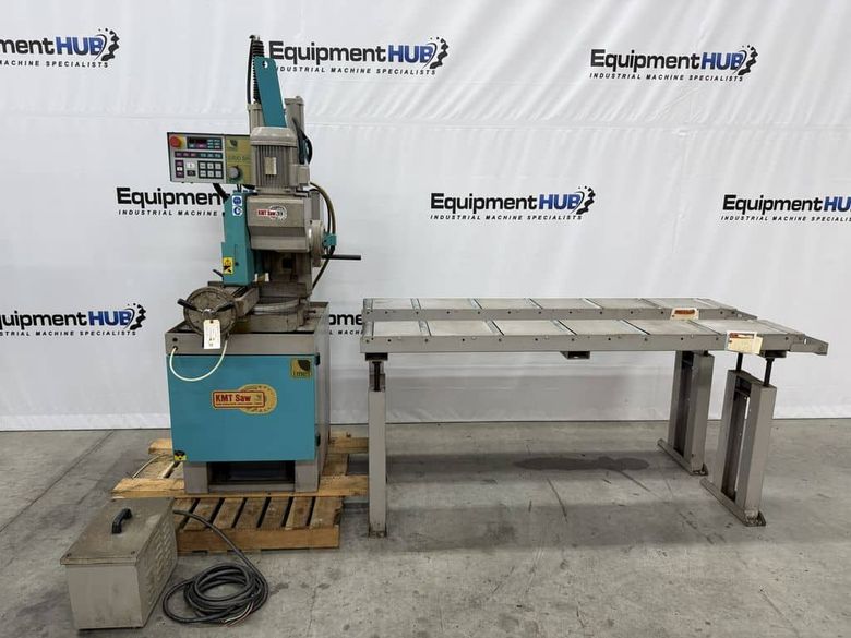 KMT Kalamazoo C370SA-V 14.5″ Vertical Column Semi-Automatic Cold Saw w/ Conveyors
