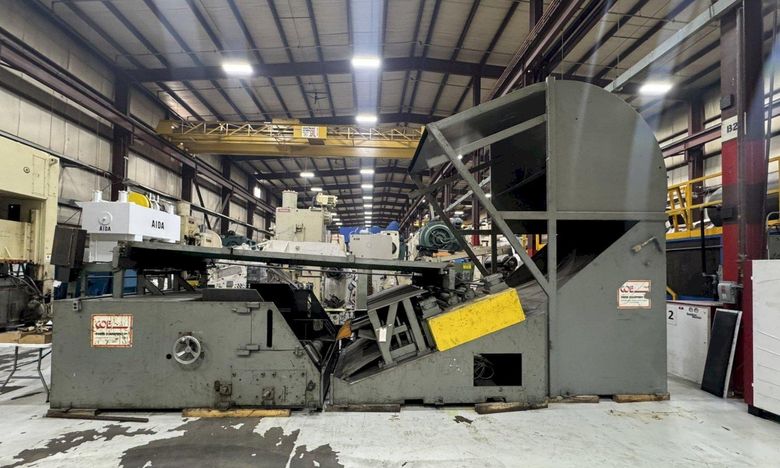 20,000 lbs. x 72 inch USED COE PRESS EQUIPMENT COIL CRADLE STRAIGHTENER FOR SALE, MODEL# CPCC-20