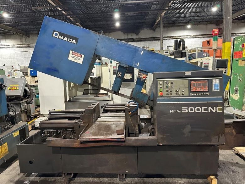 20” x 20” Amada Model HFA-500CNC Fully Automatic Hydraulic Horizontal Band Saw