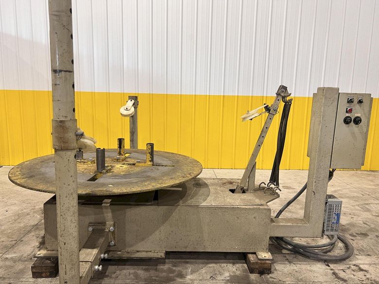 5,000 LB DTI MODEL #5003 HORIZONTAL PALLET TYPE MOTORIZED COIL REEL: STOCK #20119