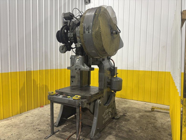 60 TON FEDERAL MODEL #55 OBI FLYWHEEL STAMPING PRESS 6" STROKE: STOCK #23255