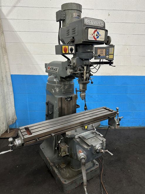2 HP ATLAS / CLAUSING RAM TYPE VERTICAL MILL STOCK #77243