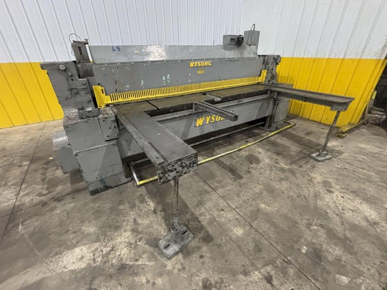 8' X 3/16" WYSONG MODEL #796 MECHANICAL POWER SQUARING SHEAR WITH BACK GAUGE: STOCK #23634
