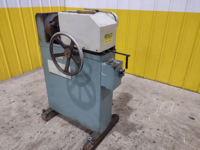 J.F. BERNS MODEL 76-JB-3 CHAMFERING MACHINE w/ 10" 3-JAW CHUCK: STOCK #23372