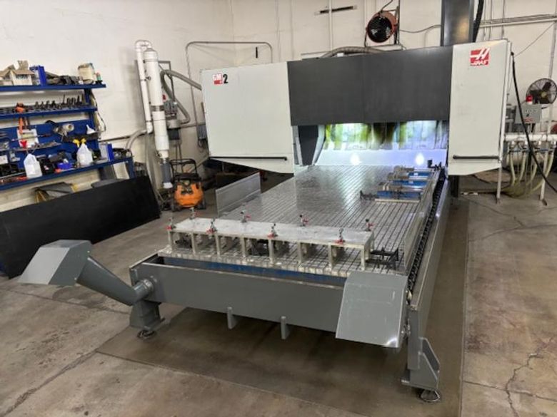Haas GM-2 CNC Vertical Gantry Mill, 145" x 72" x 22", 15K RPM, 30 ATC, Probing, TS Coolant, Vacuum Table, High Speed Machining