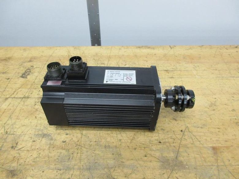 Used Haas Servo Axis Motor Sigma 1- 09 (Long) Part #93-62-0013 (Yaskawa Model USAGED-09A22K), With Coupling