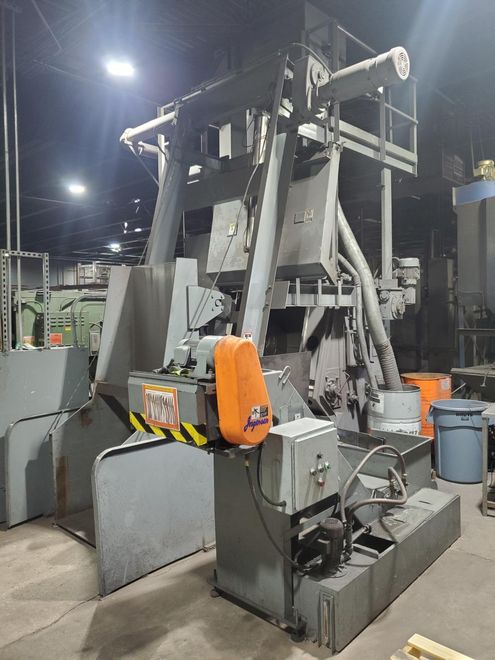 Pangborn 12 CU. Ft Model 12GN-6R Rubber Belt Tumble Barrel Blast Machine W/Parts Elevator. New-2