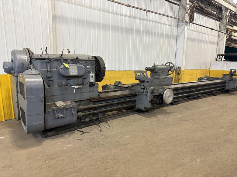 56" x 336" (28') BERTRAM ENGINE LATHE WITH DUAL CARRIAGES: STOCK #10964