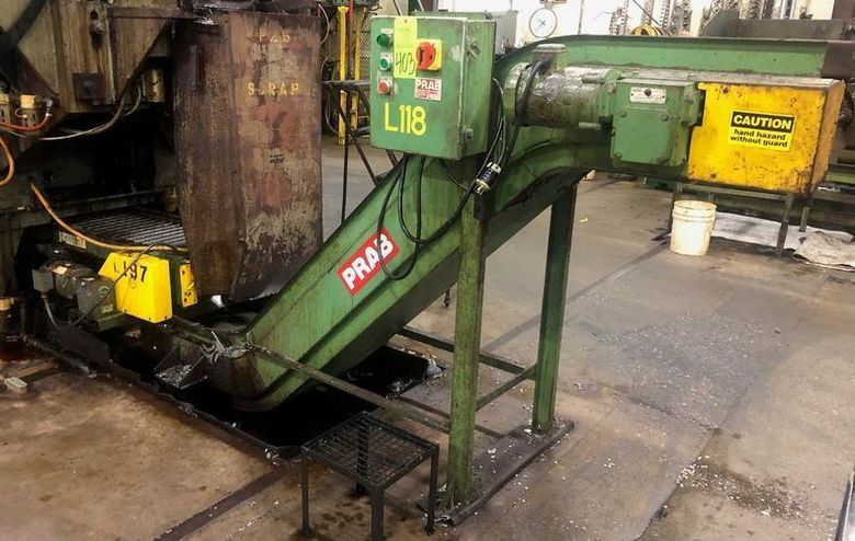 16" x 9' PRAB Steel Belt Scrap Conveyor
