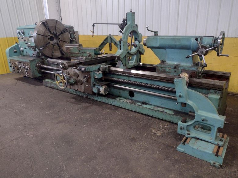 42" X 120" RYAZAN MODEL #1N65 HEAVY DUTY ENGINE LATHE 4.5" HOLE: STOCK #16472