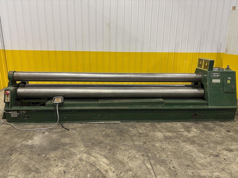 12' X 1/4" ROUNDO MODEL #PS-205 DOUBLE PINCH HYDRAULIC 3 ROLL PLATE ROLL: STOCK #23118