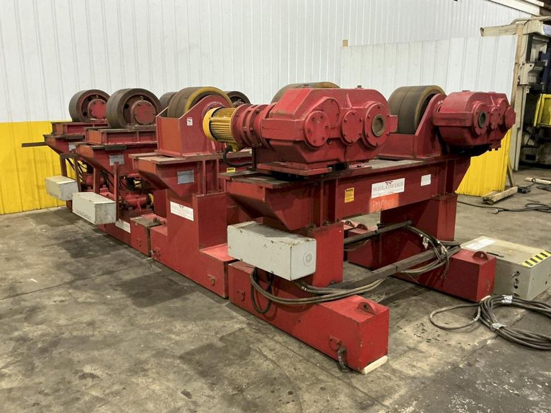 300 TON X 120" DIAMETER WELDWIRE MODEL #CAS-150 TRACK MOUNTED POWERED TANK TURNING ROLLS, 1 DRIV