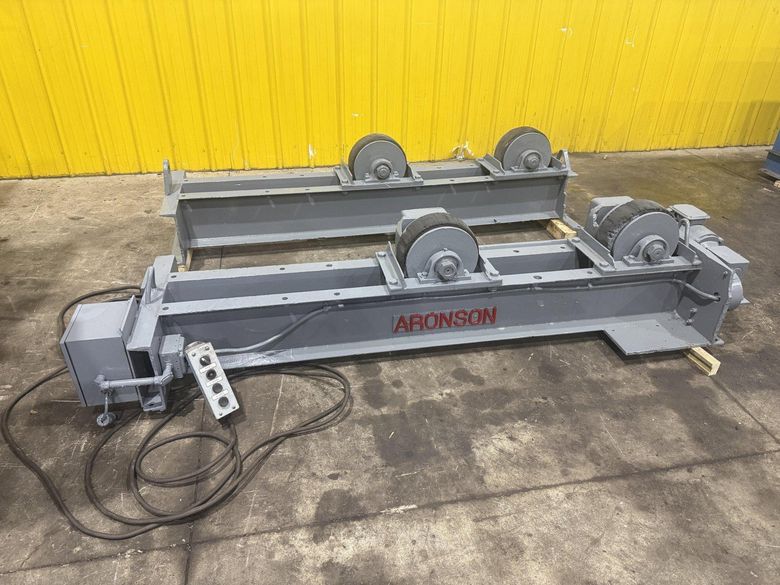 20,000 LB (10 TON) ARONSON MODEL #WRD10 POWERED TANK TURNING ROLLS, DRIVE & IDLER: YOBRO #25145