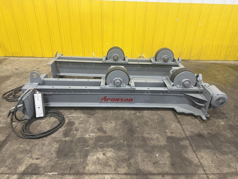 20,000 LB (10 TON) ARONSON MODEL #WRD10 POWERED TANK TURNING ROLLS, DRIVE & IDLER: YOBRO #25144