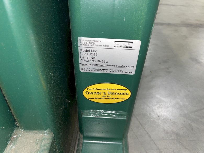 2000 LBS SOUTHWORTH MODEL # ZTU2-85 CONTAINER TILTER: STOCK #78553