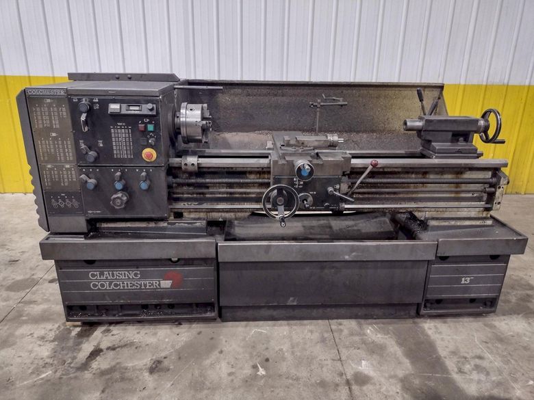13" X 50" CLAUSING COLCHESTER MODEL #13 ENGINE LATHE 1.65" HOLE: STOCK #23357