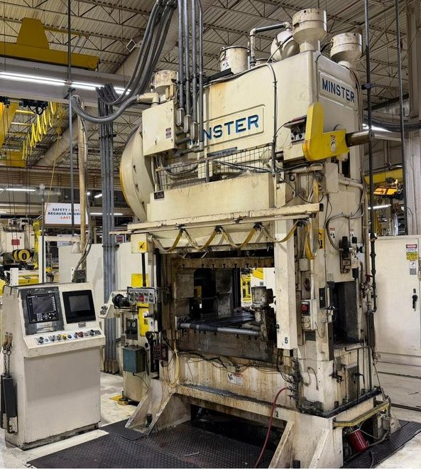 150-ton Minster "Piece-Maker" Back Geared Straight Side Press Model P2-150-60 For Sale, Year 199