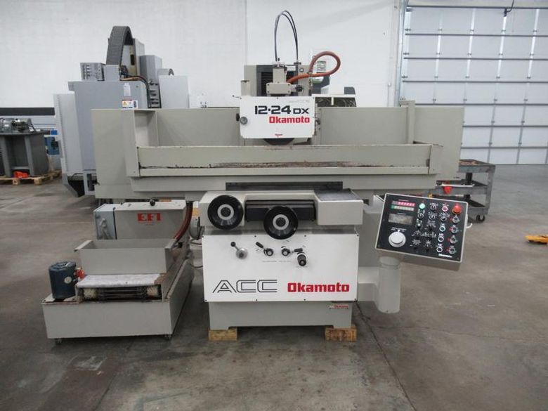 Okamoto ACC-12.24 DX Automatic Surface Grinder, 12"x 24", Incremental Downfeed, Over Wheel Dresser,  Coolant