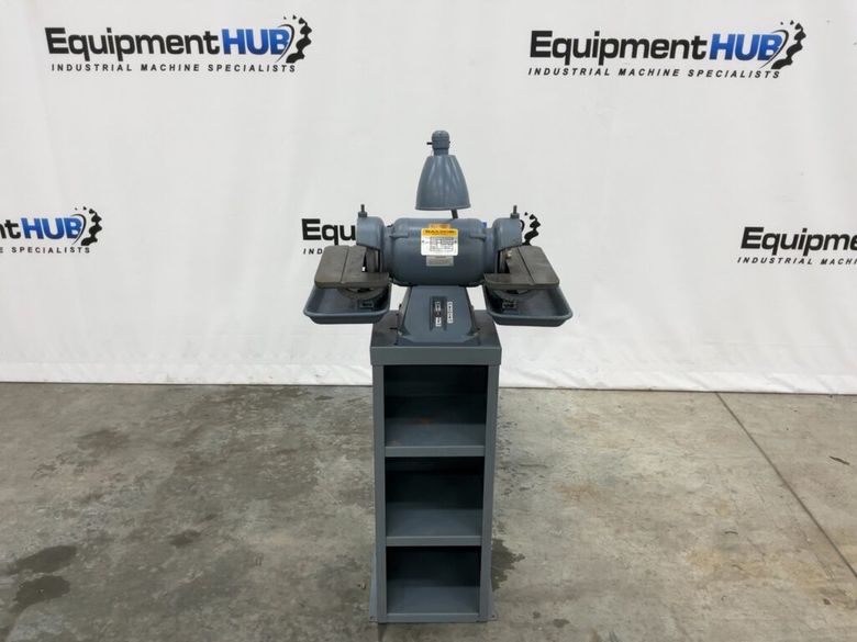 Baldor 510 6″ Bench Grinder w/ Pedestal Stand, Forward / Reverse, 3 Phase
