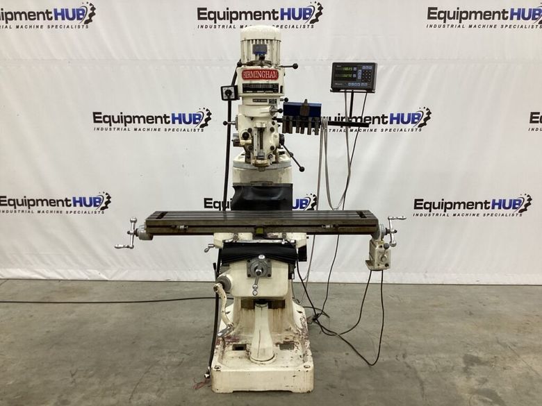 Birmingham BPS-1649 9″ x 49″ Vertical Milling Machine w/ Mitutoyo DRO & Power Feed