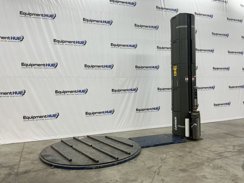 Lantech Q-300 3,500 lb Semi-Automatic Extended 12′ Height Pallet Stretch Wrapper, 8′ Turntable