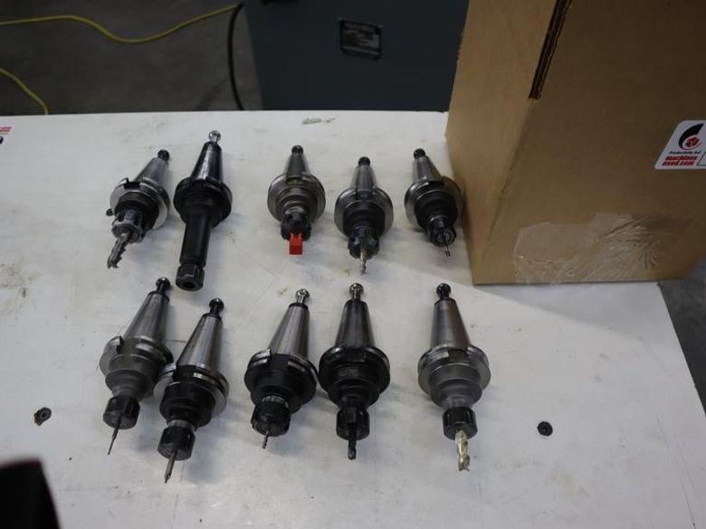 CT40 Taper Tool Holders: (1) ER20 Collet Holder, (9) ER16 Collet Holders- Auction Item