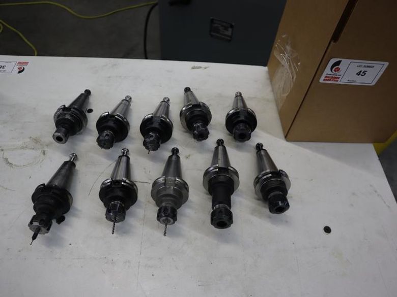 CT40 Taper Tool Holders: (3) Er20 Collet Holders, (7) ER16 Colet Holders- Auction Item
