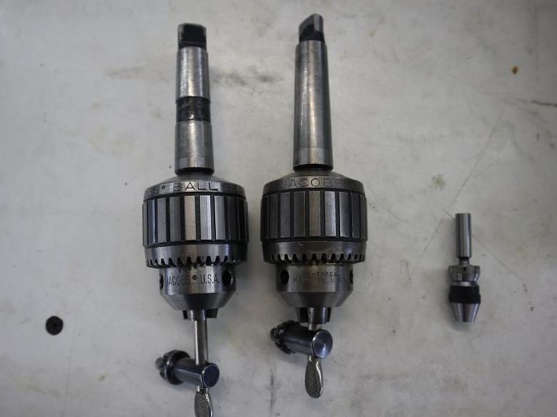 Jacobs Ball Bearing Keyed Super Chucks 14N (2pcs) with #3 Morse Taper, and Small Micro Chuck- Auction Item