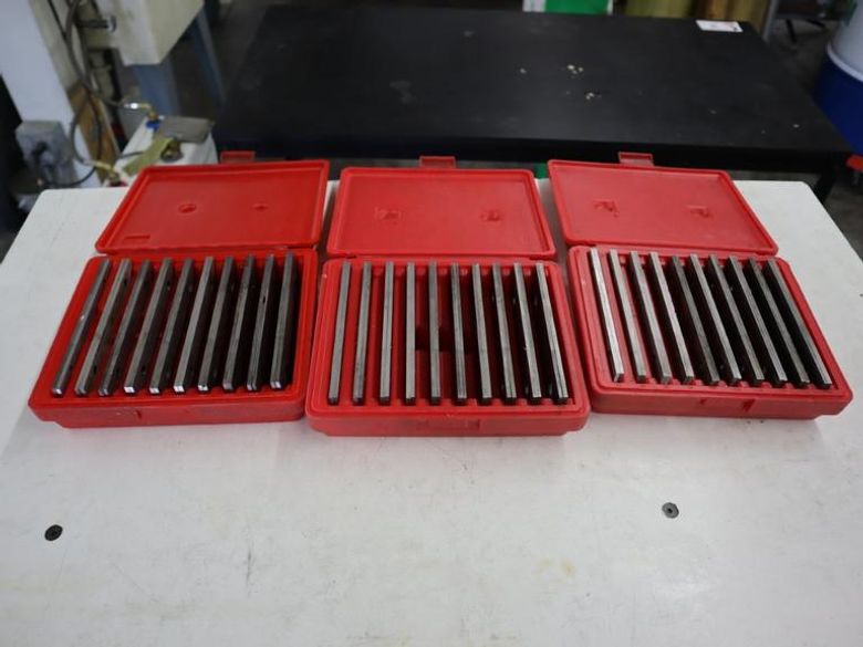 MHC 6" x 1/8" Steel Paralell Sets 1/2" - 1-5/8", (3) Full Sets in Plastic Cases- Auction Item