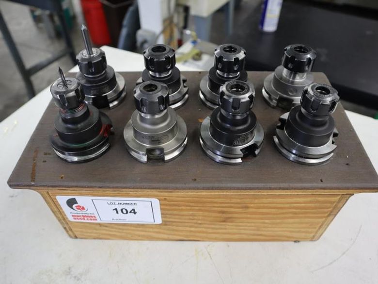 CAT40 Tool Holders (8pcs), (4) ER16 Collet Type, (4) ER20 Collet Type- Auction Item