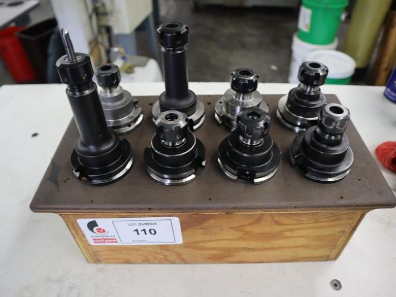 ER16 Collet Type CAT40 Tool Holders (8pcs) In Wood Rack- Auction Item