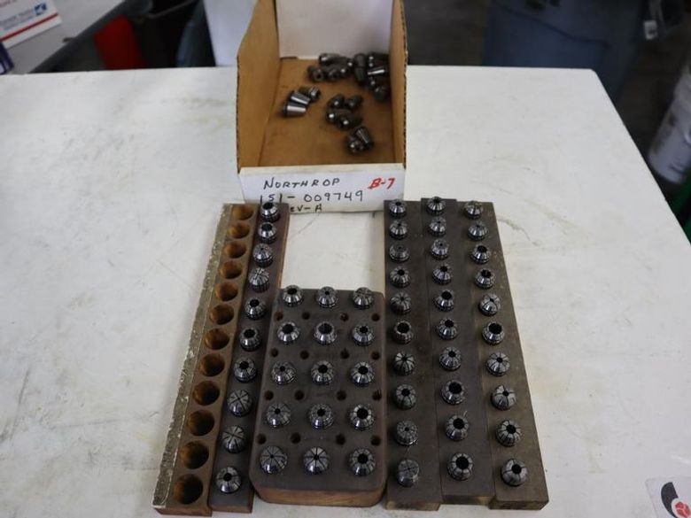 ER16 Collets in Wooden Divider Racks- Auction Item