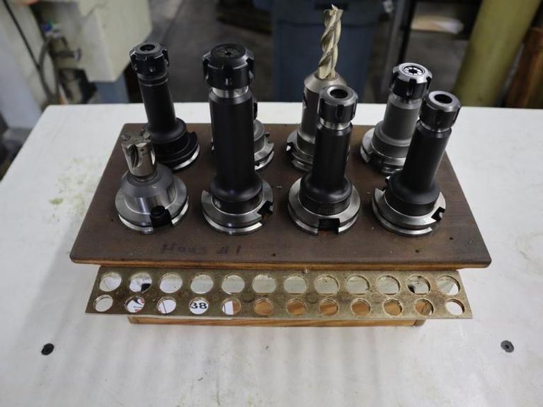 CAT40 Assorted Type Tool Holders in Wood Rack- Auction Item