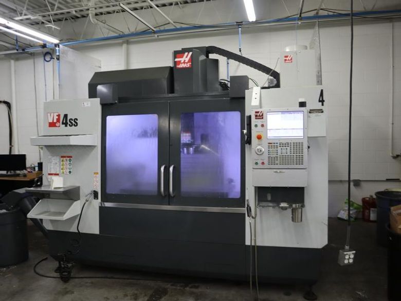Haas VF-4SS CNC Vertical Machining Center, 50"x20"x25", 12K RPM, Probing, TS Coolant, 4th and 5th Axis Drive - New 2020- Auction Item