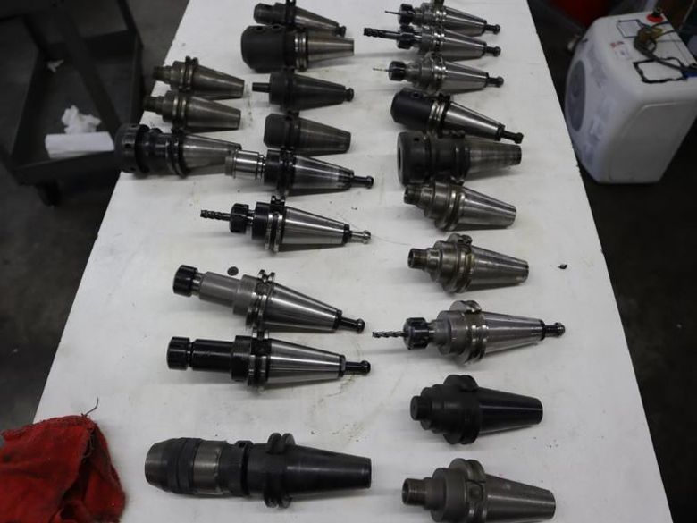 CAT40 Tool Holders (22pcs), Assorted Brands and Types, End Mill, Collet, Drill Chuck- Auction Item
